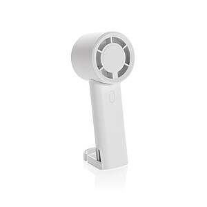 Twist RCS recycled plastic re-chargeable portable fan, white