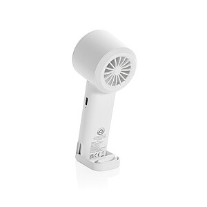 Twist RCS recycled plastic re-chargeable portable fan, white