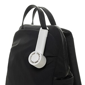 Twist RCS recycled plastic re-chargeable portable fan, white