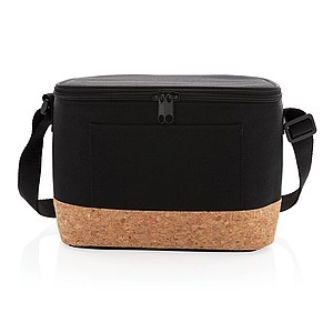 Two tone cooler bag with cork detail,black