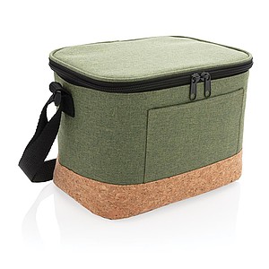 Two tone cooler bag with cork detail,green