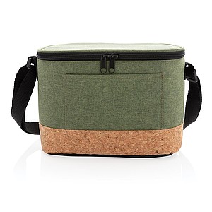 Two tone cooler bag with cork detail,green