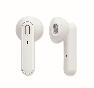 TWS earbuds in bamboo case