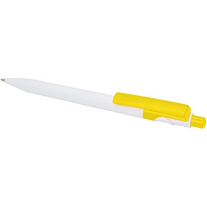 Unica recycled plastic ballpoint pen (blue ink), yellow