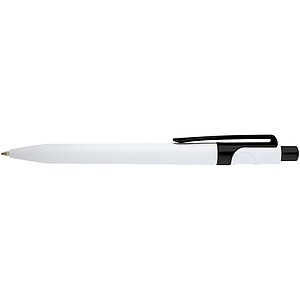 Unica recycled plastic ballpoint pen, solid black