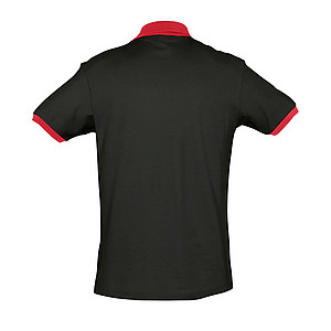 UNISEX POLO SHIRT PRINCE, BLACK/RED, L