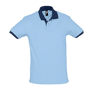 UNISEX POLO SHIRT PRINCE, SKY BLUE/FRENCH NAVY, L