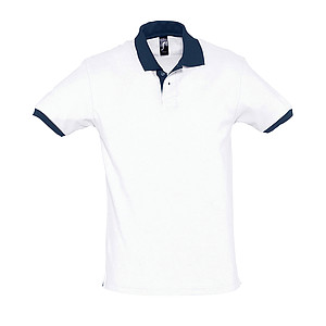 UNISEX POLO SHIRT PRINCE, WHITE/FRENCH NAVY, L