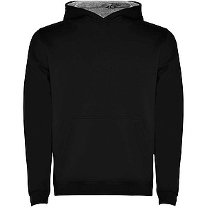 Urban kids hoodie, black with grey details, 5/6 years