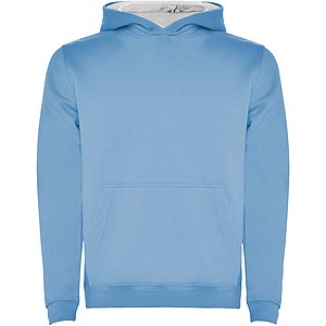 Urban kids hoodie, light blue with white details, 9/10 years