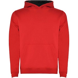 Urban kids hoodie, red with black details, 3/4 years