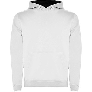 Urban kids hoodie, white with blue details, 5/6 years