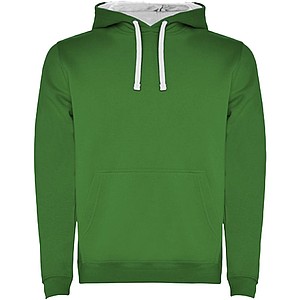 Urban mens hoodie, green with white details, XS