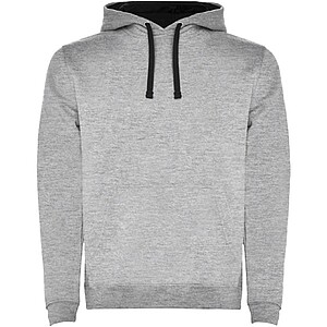 Urban mens hoodie, grey with black details, 4XL