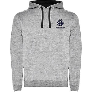Urban mens hoodie, grey with black details, 4XL