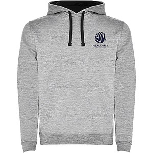 Urban mens hoodie, grey with black details, XS