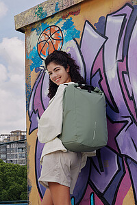 Urban Water Resistant Anti-theft Backpack, iceberg green, black