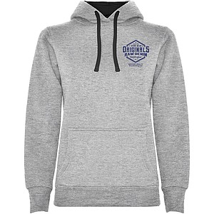 Urban womens hoodie, grey with black details, L