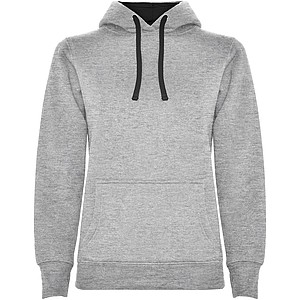 Urban womens hoodie, grey with black details, M