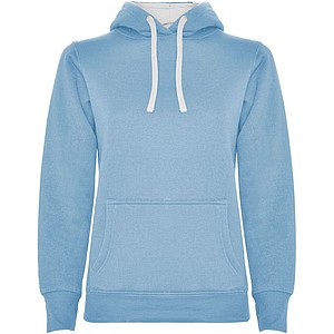 Urban womens hoodie, light blue with white details, S
