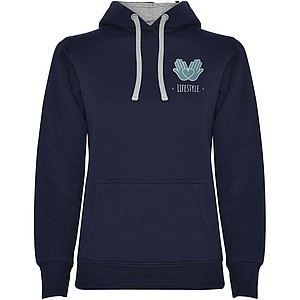 Urban womens hoodie, navy with grey details, S