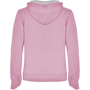 Urban womens hoodie, pink with grey details, S