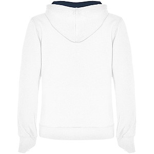 Urban womens hoodie, white with blue details, S
