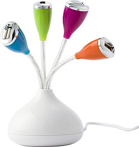 USB hub with four colourful ports 2.0