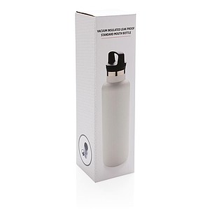 Vacuum insulated leak proof standard mouth bottle, white