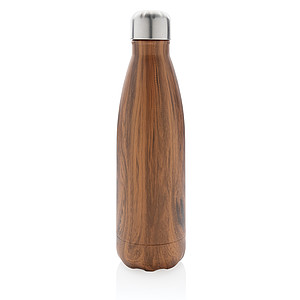 Vacuum insulated ss bottle with wood print