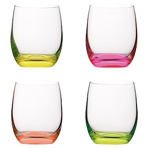 VANILLA SEASON HATTA Set of 4 neon glasses