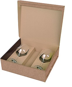 VANILLA SEASON PAPUA Gift box with two red wine glasses and space for bottle of wine