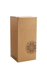 Vanilla Season thermomug XL, with beige straw and beige plastic opening and handle, 1100ml, 304ss + 201 ss, lasered logo on the bottom
