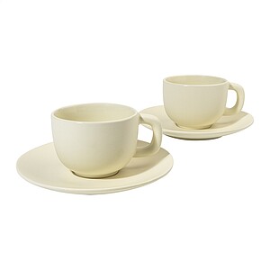 VANLION Sada 2 šálků a podšálků na cappuccino, béžová