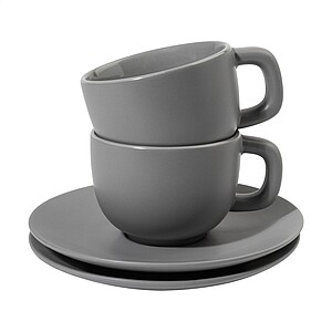 VANLION Sada 2 šálků a podšálků na cappuccino, šedá