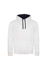 Varsity hoodie JUST HOODS, Arctic White/French Navy, size XL