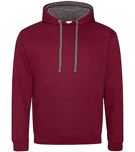 Varsity hoodie JUST HOODS, Burgundy/Charcoal, size S
