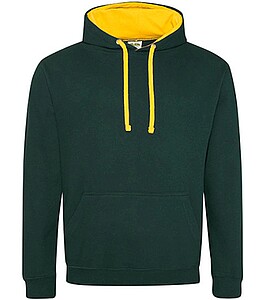 Varsity hoodie JUST HOODS, Forest Green/Gold, size XL