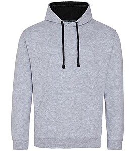 Varsity hoodie JUST HOODS, Heather Grey/Jet Black, size XXL