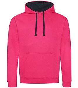 Varsity hoodie JUST HOODS, Hot Pink/French Navy, size M