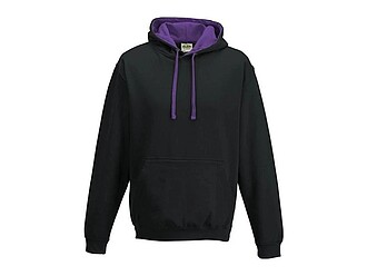 Varsity hoodie JUST HOODS, Jet Black/Purple, size XL