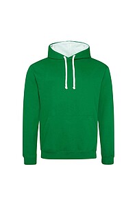 Varsity hoodie JUST HOODS, Kelly Green/Arctic White, size L