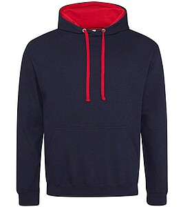 Varsity hoodie JUST HOODS, New French Navy/Fire Red, size S