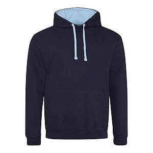 Varsity hoodie JUST HOODS, New French Navy/Sky Blue, size M