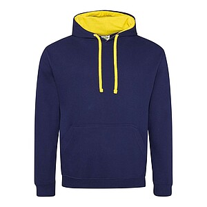 Varsity hoodie JUST HOODS, Oxford Navy/Sun Yellow, size L
