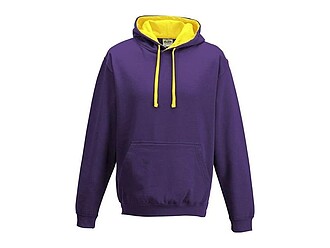Varsity hoodie JUST HOODS, Purple/Sun Yellow, size M