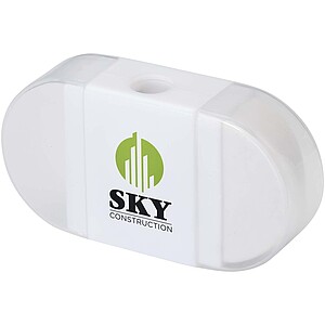 Velvi pencil sharpener with eraser, white