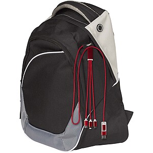 Versatile 5-1 recycled aluminium charging cable, red