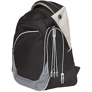 Versatile 5-1 recycled aluminium charging cable, silver