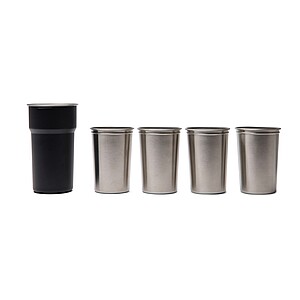 VINGA Parks RCS SS cup, 4 pcs, 250 ML, black